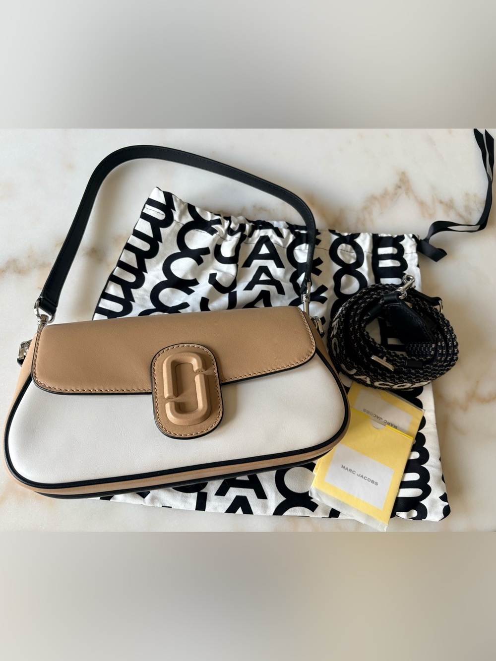 Marc Jacobs Large Clover bag in Black, Tan and White